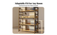 Industrial Aesthetic Multi-Tier Freestanding Shelf Space-Saving Design Multi-Tier Shelf Rack Multifunctional Bookshelf Versatile Use for Apartment Dwellers, Office Workers, Living Room, Small Areas, Bedroom, Kitchen
