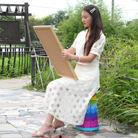 Rainbow Folding Stool Thickened Travel Stool Reinforced Seating for Outdoor, Camping