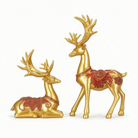 Deer Figurines Lustrous Deer Statues Decorative for Bookshelf