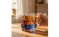 Translucent Book Stack Mug Ornament Faceted Mug Shaped Decoration Sculpted Resin Book Ornament Compact for Collectors, Reading Corner, Office