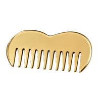Polished Metal Massage Comb Portable Metal Comb with Rounded Teeth Long-Lasting Head Massage Tool Relaxing for Travel