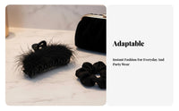 Feather Grip Fastener Elegant Exotic Feather Fastener Soft Hair Jaw Stylish Versatile for Women, Special Events