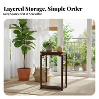 Compact Size Two-Tier Pedestal Table Multi-Purpose Plant Stand Easy Assembly Indoor Furnishing Strong Load-Bearing for Interior Design Enthusiasts, Apartment Dwellers, Aquarium Hobbyists, Living Room, Small Areas, Bedroom, Entryway