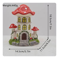 mushrooms House Figurine Cute Resin mushrooms Figurine Glowing Openings Mini Resin Cottage for Patio