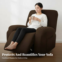Recliner Cover Flexible Fit Slipcover Full Coverage Chair Protector for Pet Owners, Home Residents, Living Room, Home, Bedroom