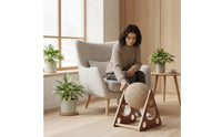 Rope-Wrapped Cat Scratching Ball Triangular Scratcher with Wooden Frame Sturdy Cat Scratcher Toy Interactive for Cats, Kittens, Living Room, Apartment