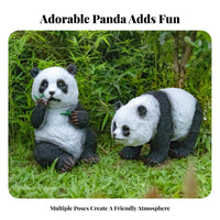 Energy Saving Solar Panda Light Waterproof Panda Garden Statue Weather-Resistant for Children, Lawn, Courtyard, Patio