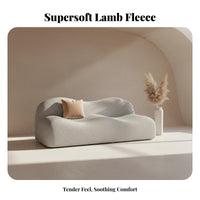 Wavyrear Settee Creamy Aesthetic Sofa Minimalist aesthetic Lounge Couch for Interior Designers, Business Owners, Reception Area, Hotel Lobby, Living Room