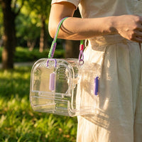 Transparent Pet Carrier, Hamster Travel Cage with Front Door, Rodent Travel Cage and Sugar Glider Carrier for Outdoor Adventure Pet Use