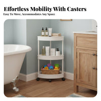 Space-Saving Rolling Corner Shelving Single-Tier Strong Load-Bearing Multi-Tier Rolling Trolley Easy Assembly Bathroom Shelf Increased Layer Height for Families, Homeowners, Renters, Narrow Areas, Bedroom, Laundry Room, Kitchen