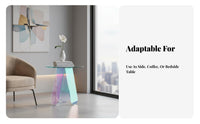Rainbow Effect Iridescent circular table Light Luxury & design Circular Iridescent Stand space-saving Size Household Furniture Modern Design for Interior Designers, Apartment Dwellers, Young Adults, Balcony, Small areas, Bedroom, Reception Area