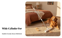 Tear-remove Sheets Long-Handled Sticky roll Multi-Surface Use Long-Handled fuzz sticky roll Extendable Handle Household Cleaning Tool With shielded Cover for Pet Owners, homeowners, Tall People, Bedding, Floors, Bedroom, Carpets