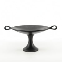 Pedestal Fruit Tray Vintage-Influenced Fruit Tray with Handles Rustic Footed Serving Bowl for Dining Table