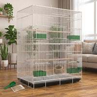 Multi-Layer Breeding Nest with Pull-Out Tray, Multi-Level Aviary Cage, and Medium Bird Viewing Cage for Secure and Cleanable Habitat
