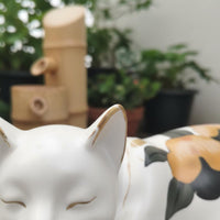 Garden Cat Decoration Cute Sleeping Cat Ornament Decorative Home Decor for Balcony, Terrace, Courtyard