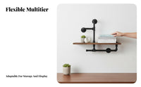 Industrial Pipe Shelving Retro Look Wall Shelf Space-Saving for Living Room, Bar