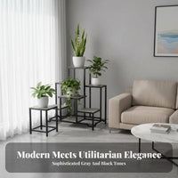Multi-Tier Plant Stand Floor-Standing 7-Unit Combination Bonsai Stand Long-Lasting Rust-Resistant for Gardeners, Balcony