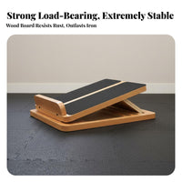 Solid Wood Construction Wooden Slant Board Improves Flexibility Leg Stretching Ramp Non-Slip Surface Adjustable Calf Stretcher Heavy Duty for Physical Rehabilitation Patients, Runners, Athletes