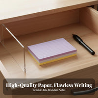 300 Sheets Colored Ruled Note Cards Multi-Color Note Card Organizer Sturdy Desktop Card File Box for Students, Teachers, School, Learning, Classroom