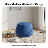 Nordic Design Large Round Upholstered Footrest Modern Design Pebble-Shaped Pouf Versatile Use Ottoman High-Density Foam Cushion for Families, Homeowners, Interior Designers, Cloakroom, Entryway, Bedroom