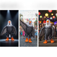 Inflatable Eagle Costume Full-Body Eagle Costume Air-Filled Outfit Lightweight for Adults, Performers, Halloween, Stage Performances, Cosplay