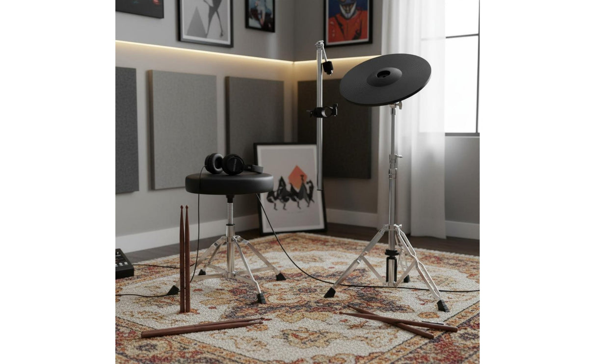 12 Inch E-Cymbal Kit Choke Function Electronic Cymbal Set two Zone Detection Musical Instrument Accessory for Drummers, Studio