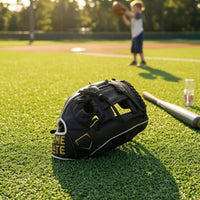 Pigskin Leather Young Baseball Glove Beginner Training Left-Hand Baseball Glove 11-Inch Fielding Glove Padded for Beginners