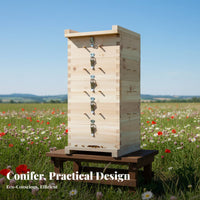 5-Tier Wooden Beehive Sturdy Construction Fir Wood Beehive Stackable Bee House Beginner-Accessible Beekeeping Beginner Kit