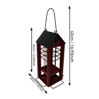 Steel Feeder House Shaped Bird Feeder Decorative Hanging Bird Feeding Station Weatherproof Garden Decor for Backyard