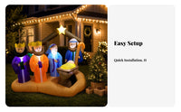 LED Lighting Inflatable Nativity Scene Included Blower Christmas Inflatable Nativity Glowing Star