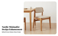 Nordic design Upholstered spine supportrest Seat Light Luxury Design Upholstered Wooden Seat Padded padding Dining Room Chair Curved spine support for Homeowners, Restaurant Owners, Interior Designers, Kitchen, Cafe