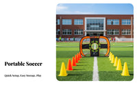 Foldable Kids' Football Net Easy Assembly Portable Soccer Net Set Includes Carrying Bag Quick-Setup for Park, Backyard, Beach
