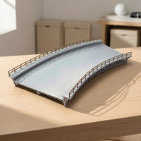 Curved Railway Bridge 1:87 Scale Model Railroad Bridge Kit Plastic Hobby Grade for Modelers, Train Displays, Scenic Dioramas