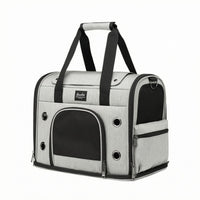 Shoulder Straps Zippered Pet Travel Bag Side Pocket Soft-Sided Pet Carrier Rectangular