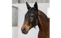 Breathable Horse Face Mask with Fringe Lightweight Horse Fly Mask with Ears Cool Tack Protection for Turnout