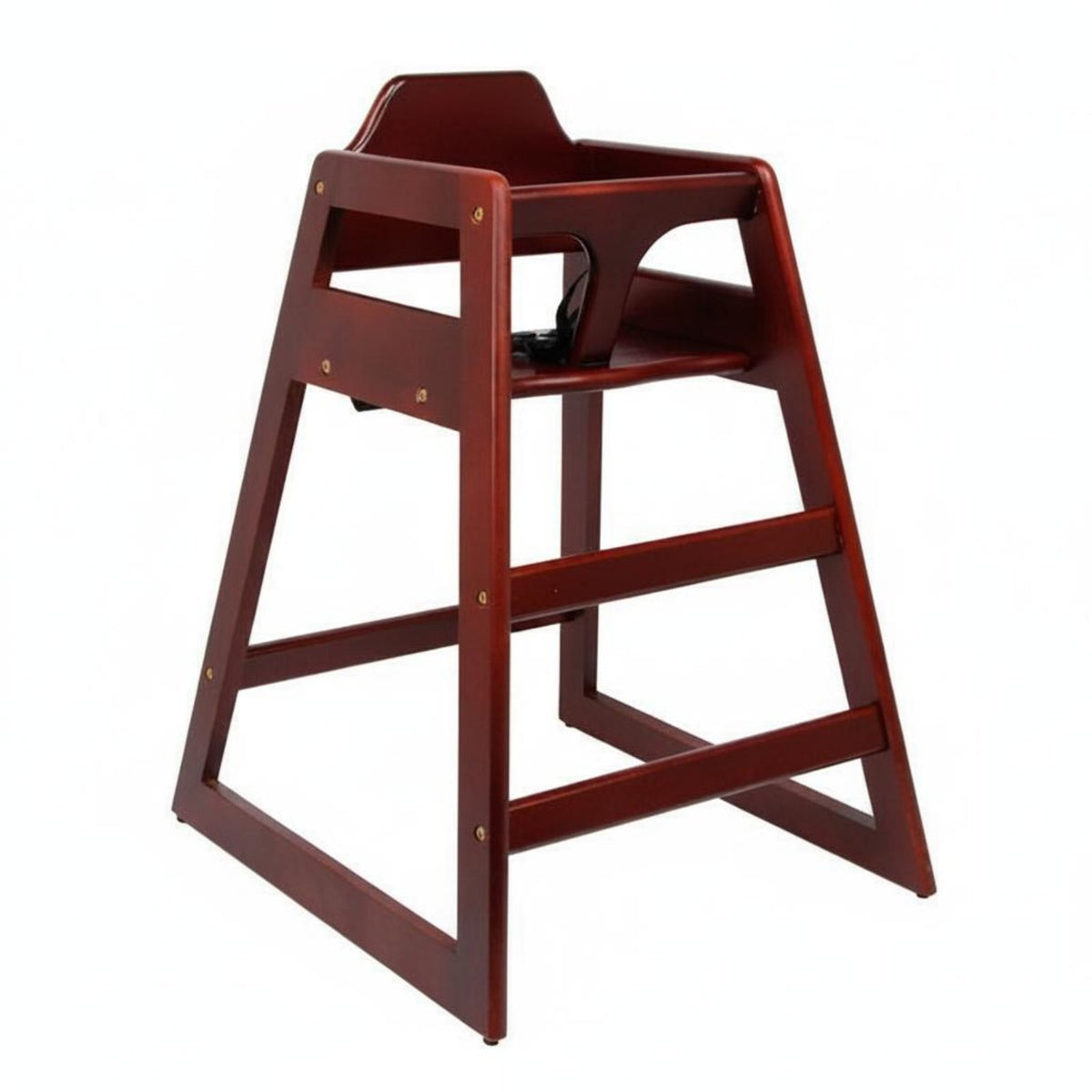 Reinforced Structure Stackable Baby Chair 3-Point Safety Harness Wooden High Chair Solid Wood Infant Seat for Babies, Toddlers, Dining Room, Hotel