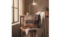 Canvas Briefcase Crossbody Canvas Carrier Bag Retro Briefcase with Shoulder Strap for Students, School, Travel