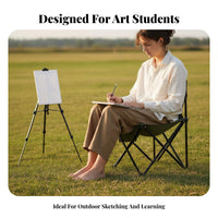 Compact Outdoor Sketching Stool Multi-Functional Collapsible Artist Chair with Backrest Sturdy Lightweight Folding Chair Long-Lasting for Art Students, Artists, Campers, Picnics, Hiking, Beach