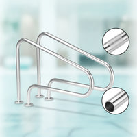 Pool Handrail with Base Plates Rustproof Stainless Steel Pool Rail Handrail with Base Plate Rust-Resistant Safety Railing