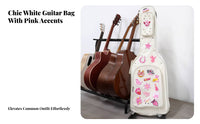 Double Shoulder Straps Guitar Backpack Thick Padding Padded Guitar Backpack Large Storage Pockets for Musicians, Gigs, Rehearsal