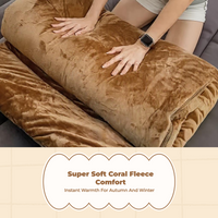 Warm Coral Fleece Sleeping Bag, Foldable, Camping, Nap