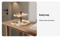 Light Luxury Design Decorative Entryway Tray Easy Reach Multi-Tier Storage Tray Accessible Design for Living Room, Dresser Top