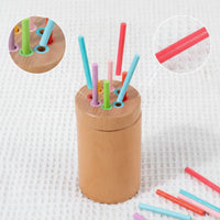 Color Sorting Toy Educational Color Matching Toy Wooden Base with Rods Hands-on Developmental for Toddlers, Playroom, Homeschool