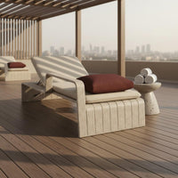 Woven Outdoor Daybed Weather Resistant Poolside Lounge Chair Powder-Coated Finish Aluminum Frame Lounger for Balcony, Hotel, Garden
