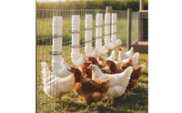 Chicken Feeder with Mounting Brackets Wall-Mounted Automatic Chicken Feeder for Fenced Running