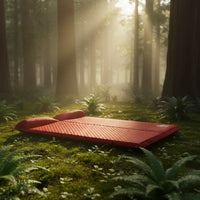 Automatic Inflation Inflatable Camping Mattress Soft Textile Double-Size Air Mattress High-Resilience Sponge Fill Self Inflating Sleeping Sleeping Surface Cm Thick for Tent Use
