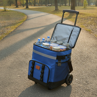 35L Portable Insulated Cooler Bag with Wheels for Outdoor Picnics and Food Delivery