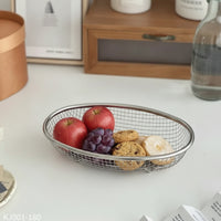 Fruit Basket Stainless Steel Wire Mesh Basket Oval for Home Organizers