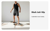 Sturdy Wood Construction Roller Balance Board Non-Slip Surface Wooden Balance Board Ankle Strengthener Fitness Equipment High Weight Capacity for Surfers, Snowboarders, Athletes