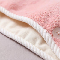 Fleece Drying Towel Turban for Women, Double Layer Super Absorbent Wrap for Adults, Post Bath Rapid Cap